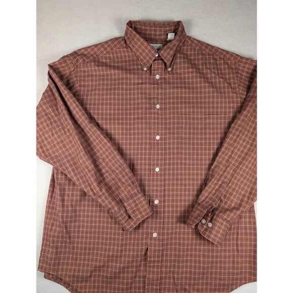 Turnbury Shirt‎ Men's Large Button Down Orange Check Long Sleeve - Picture 1 of 5